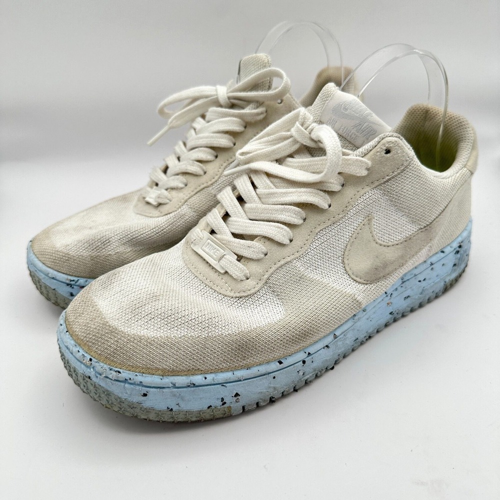 Nike Air Force 1 Crater Flyknit Sneakers Shoes Men Size 11 White Recycled Sole